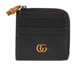Gucci Bamboo Card Wallet, Leather, Black, 739497534563, B/BD, 3*